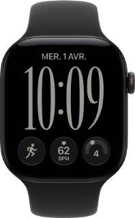 Apple Watch Series 12, boîtier en aluminium, noir, cadran Responsive Art, Bracelet Sport, noir