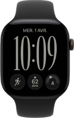 Apple Watch Series 12, boîtier en aluminium, noir, cadran Responsive Art, Bracelet Sport, noir