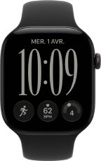 Apple Watch Series 12, boîtier en aluminium, noir, cadran Responsive Art, Bracelet Sport, noir