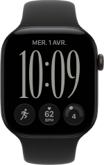 Apple Watch Series 12, boîtier en aluminium, noir, cadran Responsive Art, Bracelet Sport, noir