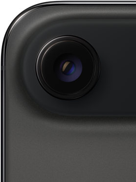 iPhone Air, face arrière, coloris noir sidéral, angles supérieurs arrondis, système caméra Fusion à objectif unique