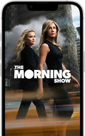 Écran d’un iPhone 17e affichant la série Apple TV+ The Morning Show